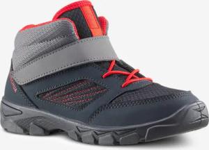 Wanderschuhe MH100 halbhoch Klettverschluss Kinder Gr. 24–34 dunkelgrau