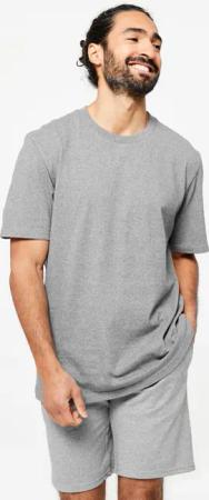 T-Shirt Herren Baumwolle recyceltes Material - grau