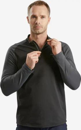 Wandershirt Herren langarm warm Winterwandern - SH100 schwarz