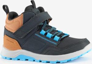 Wanderschuhe Kinder Gr. 28–34 halbhoch Klettverschluss - NH500 grau