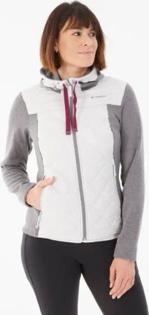 Sweatjacke Damen Hybridjacke mit Kapuze Wandern - NH100