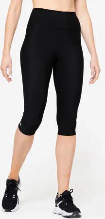 3/4 Leggings Damen dehnbar - schwarz