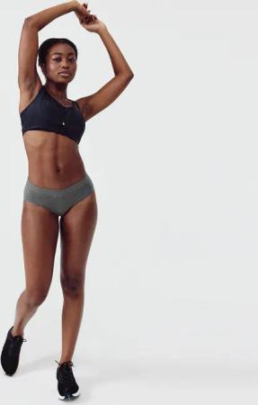 Sport-BH Damen Bustier Reissverschluss extrastarker Halt - schwarz
