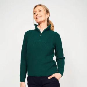 Damen Golf Pullover Kurzreissverschluss - MW500 grün