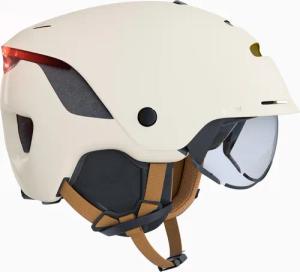 Fahrradhelm City CBH 900 Visier und Rückbeleuchtung - beige