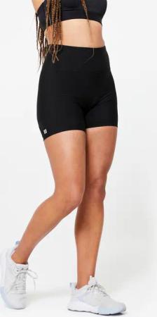 Shorts enganliegend Fitness Cardio Damen - schwarz