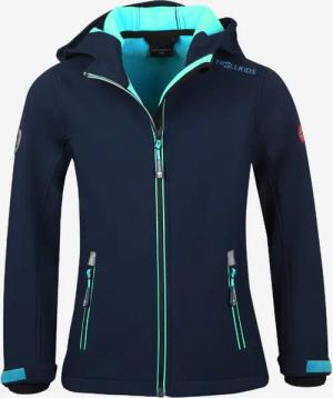 Softshelljacke Kinder wasserdicht Wandern - Trollfjord blau/türkis