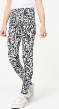 Leggings Mädchen Baumwolle bedruckt - schwarz/weiss