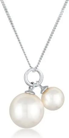 Nenalina Perlenkette Synthetische Perle Rund Klassik 925 Silber