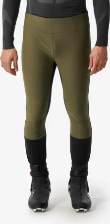 Langlaufhose Tights Herren winddicht - 500 schwarz/khaki