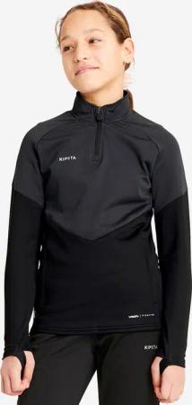Mädchen Fußball Sweatshirt 1/2 Zip - VIRALTO schwarz