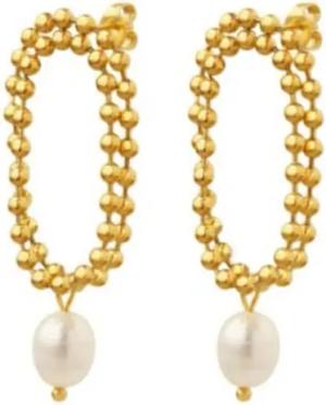 Brautkrone Perlenohrringe Perlenohrringe Creolen Brautohrringe Brautschmuck Ohrstecker, Goldschmuck für Damen