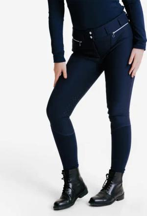 Winter-Reithose Full Grip 900 Damen marineblau