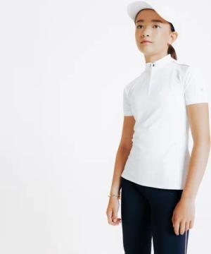 Turnier-Poloshirt kurzarm 500 Kinder weiss