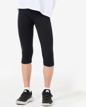 3/4-Leggings Basic Baumwolle Kinder schwarz