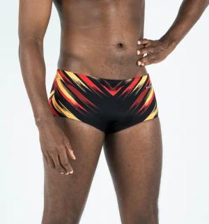 Badehose Miniboxer Herren breit - 900 Blast schwarz/rot