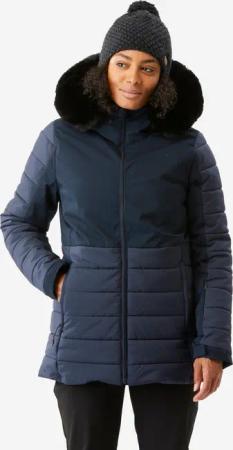 Skijacke Damen warm mittlere Länge - 100 marineblau