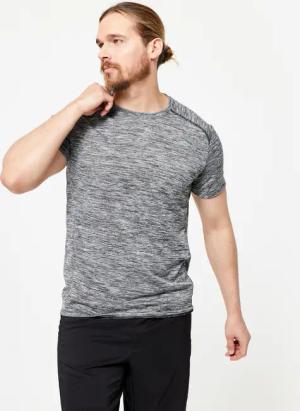 T-Shirt Herren Cardio Fitness atmungsaktiv - grau