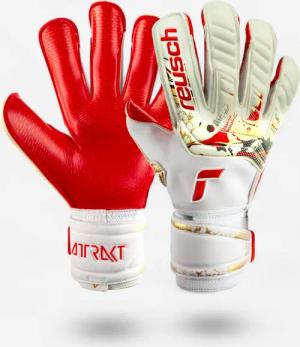 Damen/Herren Fussball Torwarthandschuhe - Reusch Attrakt Gold X Glueprint weiss