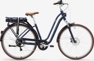 E-Bike City-Bike 28 Zoll Elops 900E niedriger Einstieg dunkelblau
