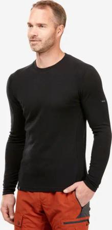 Langarmshirt Herren Merinowolle Bergwandern ‒ MT500 ungefärbt