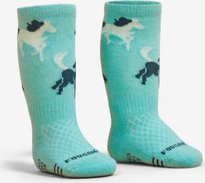 Reitsocken 500 Baby türkis/grün mit Motiven
