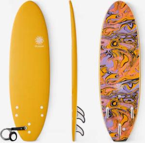 Surfboard Schaumstoff Kinder und Erwachsene 6' - 500 Soft gelb