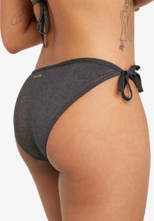 Bikini-Hose Damen seitlich gebunden - Sofy schwarz glitzernd