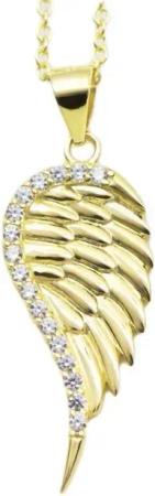 Schmuck-Elfe Kette mit Anhänger Engelsflügel golden dreams, 925 Silber vergoldet