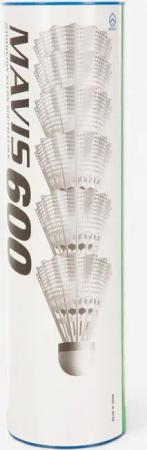 Shuttlecocks Mavis 600 Federbälle Kunststoff 6er-Dose weiss