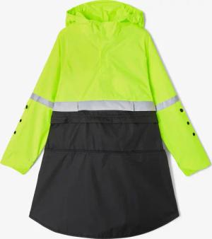 Fahrrad Regenponcho Sichtbarkeit Tag und Nacht Kinder schwarz/neongelb