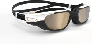 Schwimmbrille grosse Grösse verspiegelt - Spirit schwarz/beige/weiss