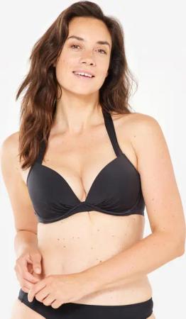 Bikini-Oberteil Damen Push-Up Elena angenähte Formschalen schwarz