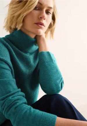 Cecil Damen Pullover mit Rollkragen in Grün, Gr: XXL