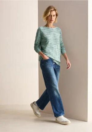 Cecil Damen Chenille-Pullover in Grün, Gr: XXL
