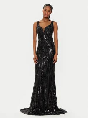 Fracomina Abendkleid FQ24WD3014W53601 Schwarz Slim Fit