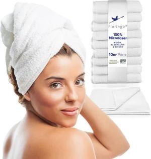 MOON Heimtextilien Handtuch 10er Pack Friseurtuch Handtücher Microfaser mit saugstarker Oberfläche, Aufhänger, saugstark