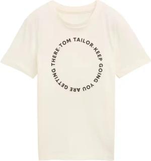 TOM TAILOR Jungen T-Shirt mit Print, weiß, Uni, Gr. 152