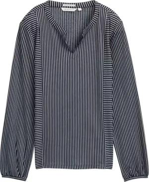 TOM TAILOR Damen Bluse mit Streifenmuster, blau, Gestreift, Gr. L