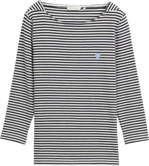 TOM TAILOR Damen Langarmshirt mit Streifenmuster, blau, Gestreift, Gr. XS