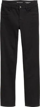 TOM TAILOR Damen TTALEXA Straight Jeans, schwarz, Uni, Gr. 28/32