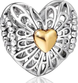 Schmuck-Elfe Bead Herz Romantic, 925 Silber teilvergoldet