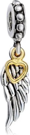 Schmuck-Elfe Bead Engelsflügel Herzens-Engel, 925 Sterling Silber teilvergoldet