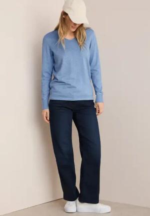 Cecil Damen Feinstrickpullover in Blau, Gr: XS