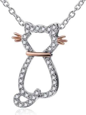 Schmuck-Elfe Collier i love my cat, 925 Silber teilvergodlet