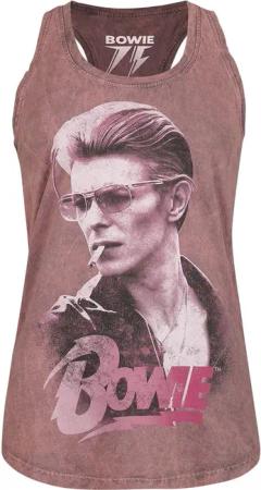 David Bowie Top - Smoking - S bis M - für Damen - Größe M - koralle - Lizenziertes Merchandise!