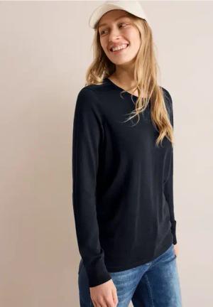 Cecil Damen Rundhalspullover in Blau, Gr: XS