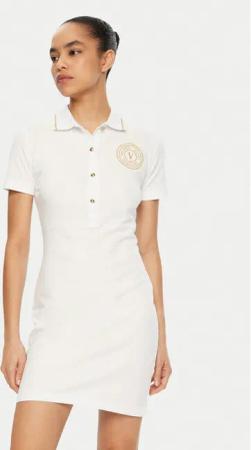 Versace Jeans Couture Kleid für den Alltag 78HAOT01 Weiß Regular Fit