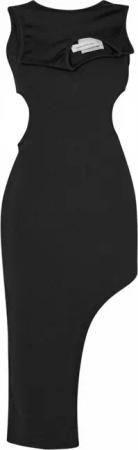 FENG CHEN WANG - Double Collar Dress - Größe M - schwarz
