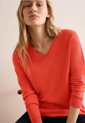 Cecil Damen Feinstrickpullover in Orange, Gr: L